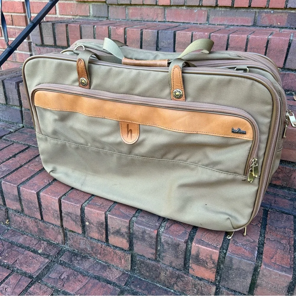 HARTMANN Vintage Luggage Travel Bag Tan /Brown Leather